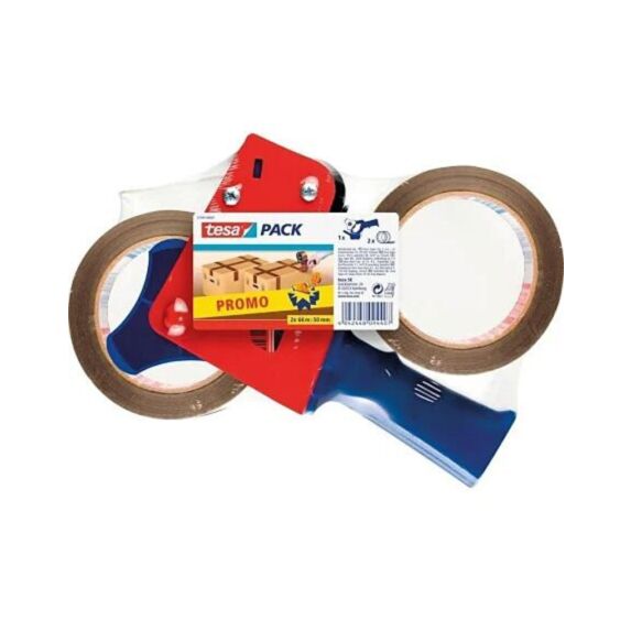 2 Adhésifs d'Emballage Standard Polypropylène 66mx50mm + 1 Dérouleur