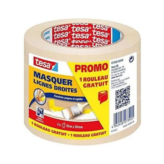 2 Rouleaux Masquage 50mx30mm Crème