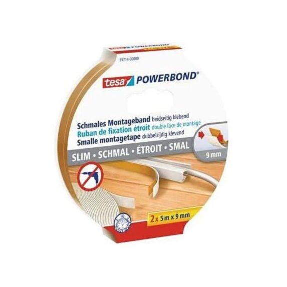 2 Rubans Fixation Double-face Étroit 25mx9mm