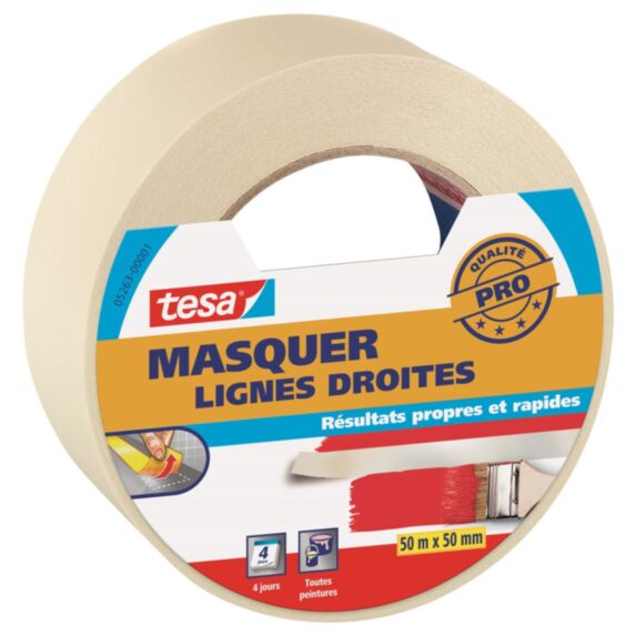 Adhésif Masquage Sans Traces Peinture Intérieurs Extérieurs 50mx50mm