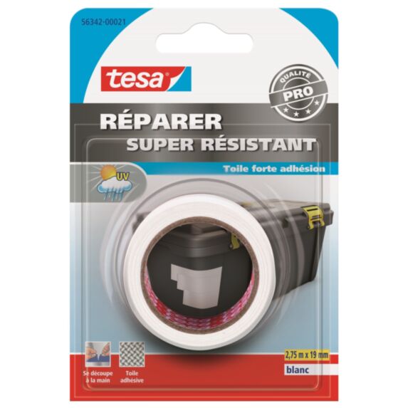 Toile Extra-Forte Applications Intérieures et Extérieures 2,75mx19mm Blanc