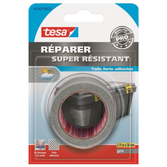 Toile Extra-Forte Applications Intérieures et Extérieures 2,75mx38mm Gris