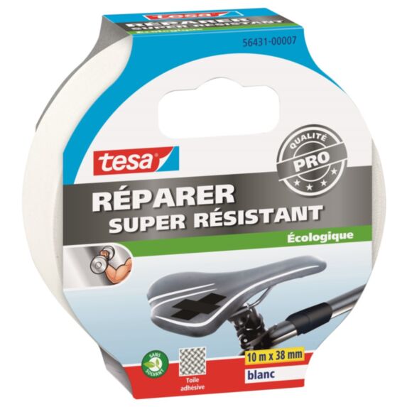 Toile Extra-Forte Applications Intérieures et Extérieures 10mx38mm Blanc