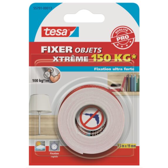 Adhésif Fixation Double-face Fixation Intérieure Extérieure 150kg 1,5mx19mm