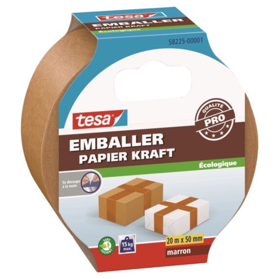 Adhésif Fermeture Cartons Robuste et Respectueux L’Environnement 20mx50mm Marron