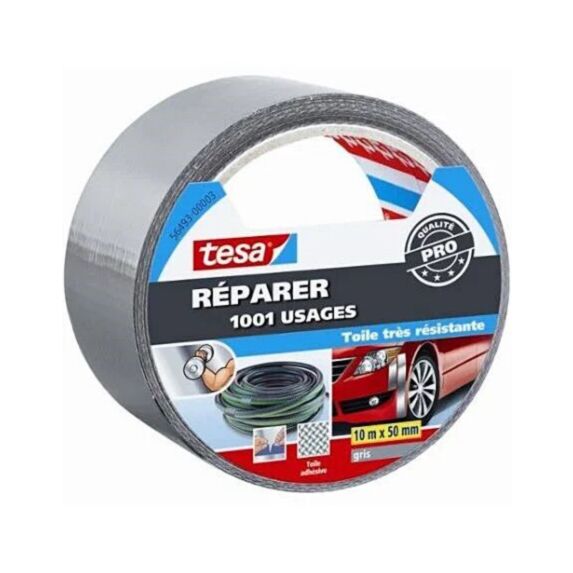 Adhésif Réparation Utile Applications Domestiques et Loisirs 10mx50mm Gris