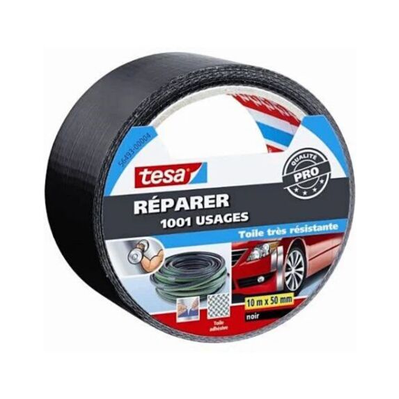 Adhésif Réparation Utile Applications Domestiques et Loisirs 10mx50mm Noir