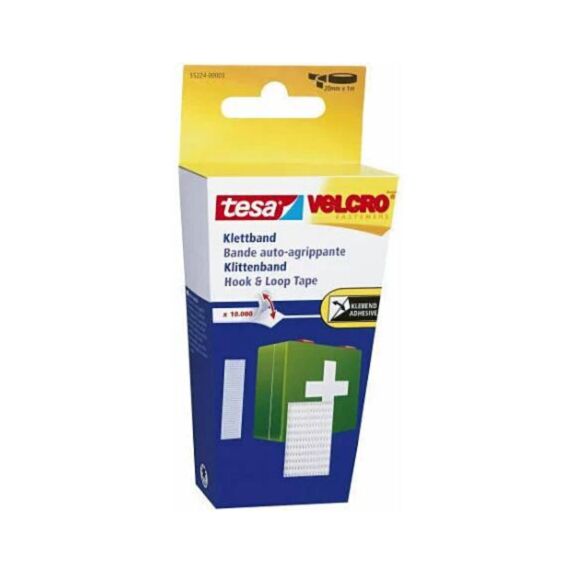 Ruban Auto-Agrippant Fixation d'Objets Légers 1mx20mm Blanc