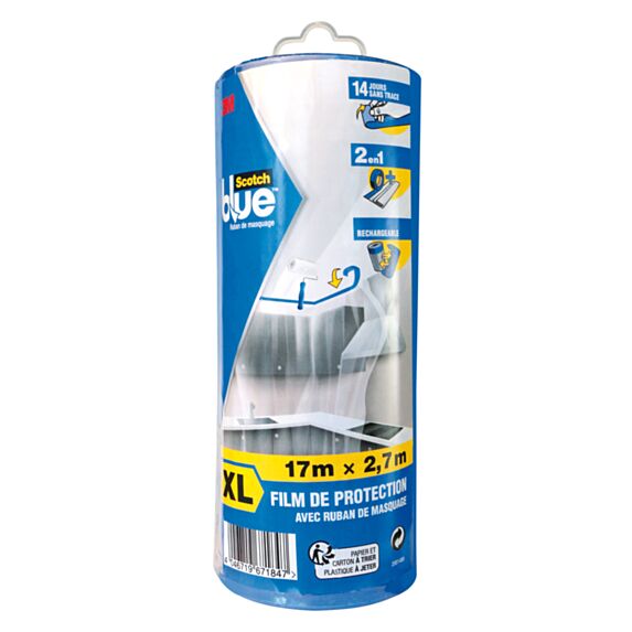 Bâche pré-adhésivée en dévidoir XL 17x2,7m - SCOTCHBLUE™