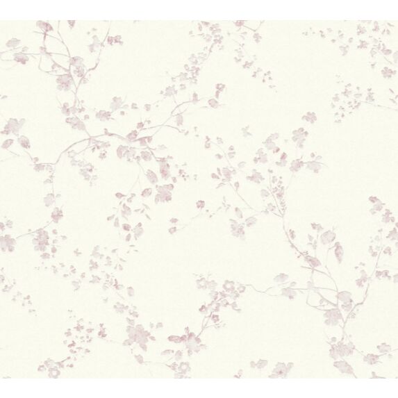 Papier Peint Vinyl Expansé Intissé Printemps Rose Blanc 10,05x0,53m 5,3m² - AS CREATION