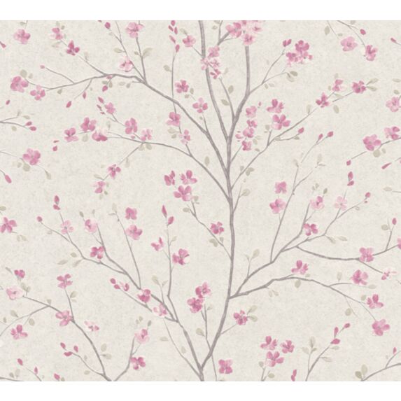 Papier Peint Vynil Expansé Intissé Japanese Blooming Blanc 10x0,53m