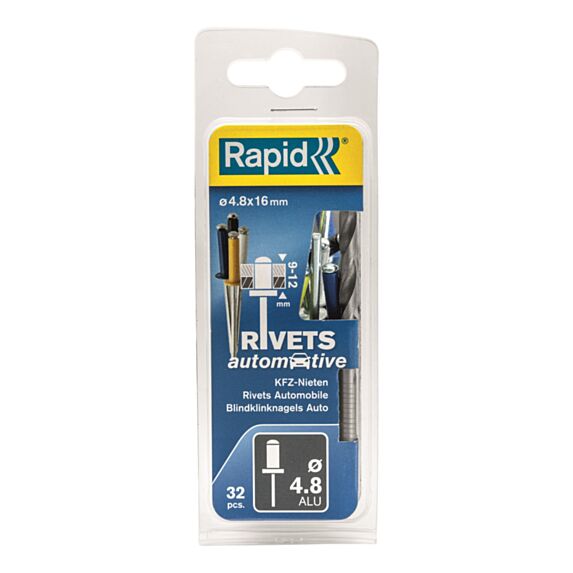 Rivets automobile couleurs  ø 4,8 x 16 mm