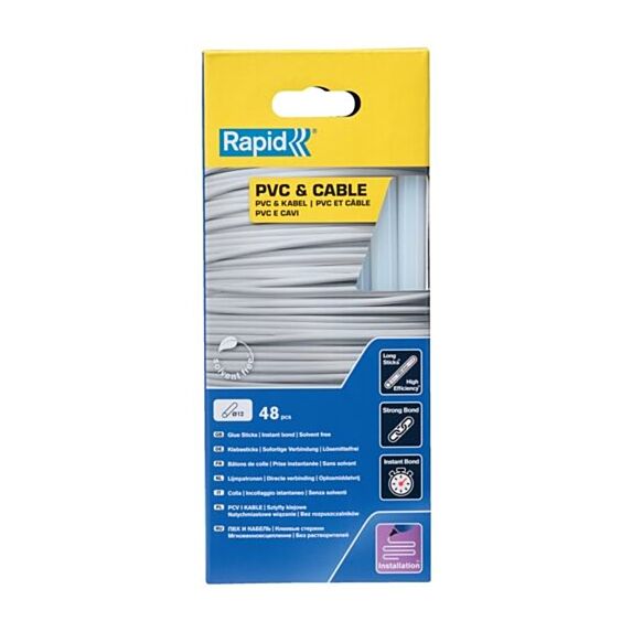 48 bâtons de colle pour PVC, câbles 190 mm - RAPID
