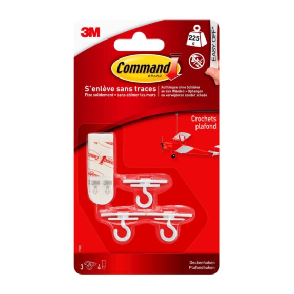 Crochet plafond blanc - 3M COMMAND