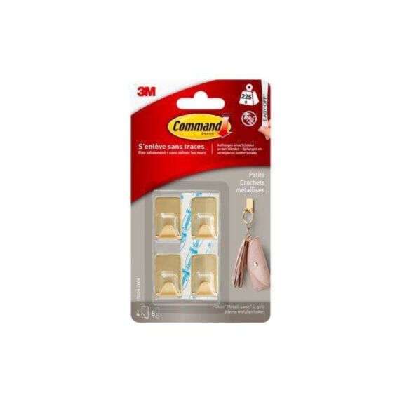 Crochet métal doré PM décoratif - 3M COMMAND