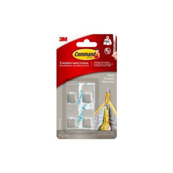 Crochet métal acier inox PM décoratif - 3M COMMAND