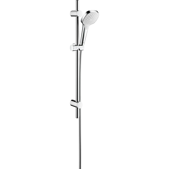 Ensemble Vario avec douchette 3 jets + barre de douche 65cm Blanc/Chromé - HANSGROHE