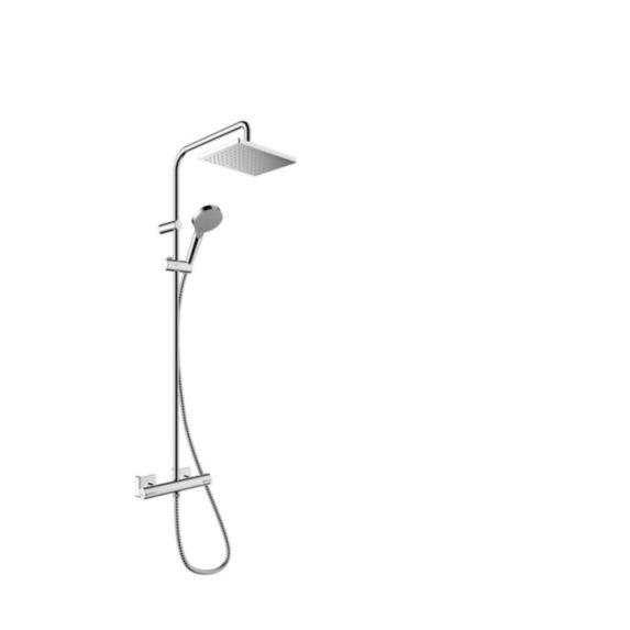 Colonne de douche EcoSmart 9L/min + mitigeur thermostatique chromé  Vernis Shape 230 - HANSGROHE