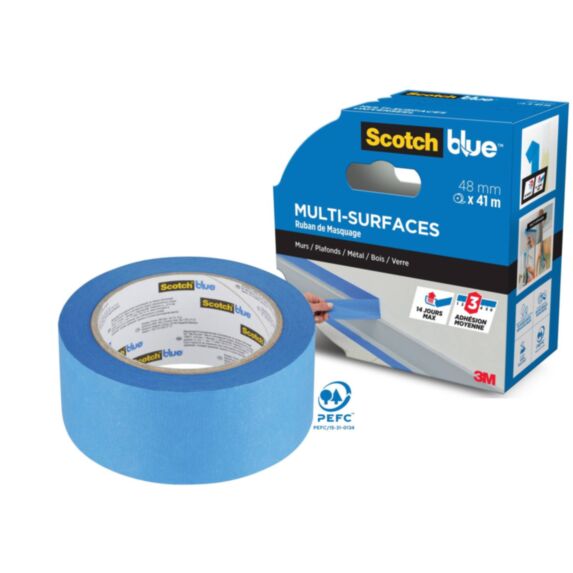 Ruban de Masquage Multi-Surfaces ScotchBlue™ 2090 Bleu - 41mx48mm