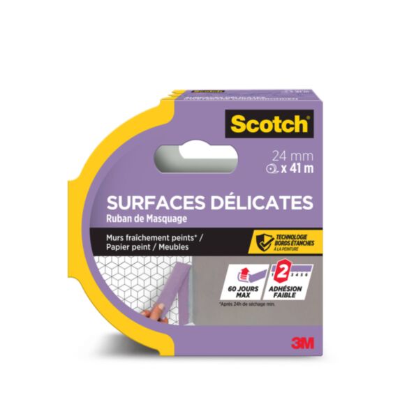 Ruban de Masquage pour Surfaces Délicates Scotch® 2080 Violet 41mx24mm