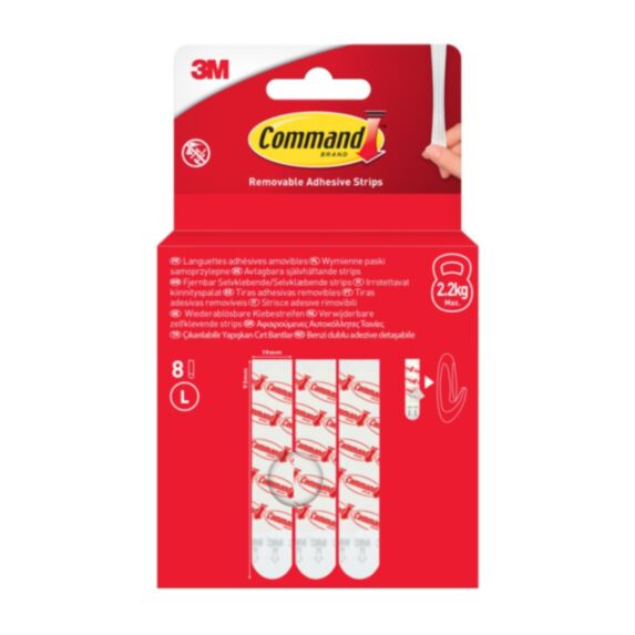 Languettes standard GM blanches x8 - 3M COMMAND