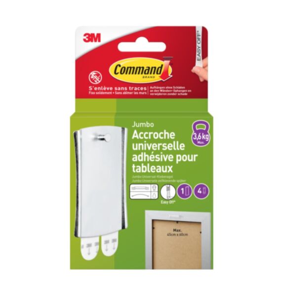 Accroche cadre tête clou métal Qi M 3,6kg - 3M COMMAND