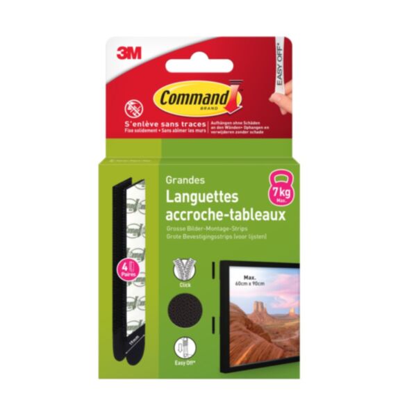 Languettes tableau GM noires x8 - 3M COMMAND
