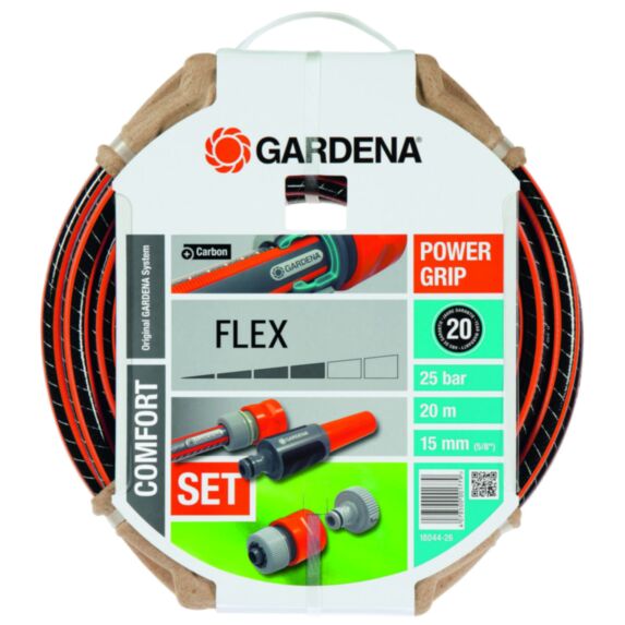 Kit tuyau arrosage Comfort Flex Ø15mm 20m équipé - GARDENA