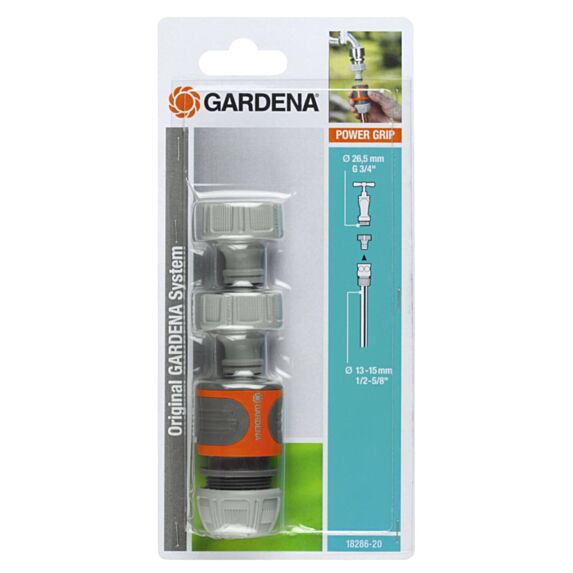 Kit de raccordement arrosage raccord rapide + nez de robinet - GARDENA