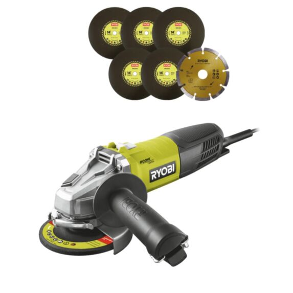 Meuleuse d’angle 125 mm + 6 disques - 800W - RYOBI