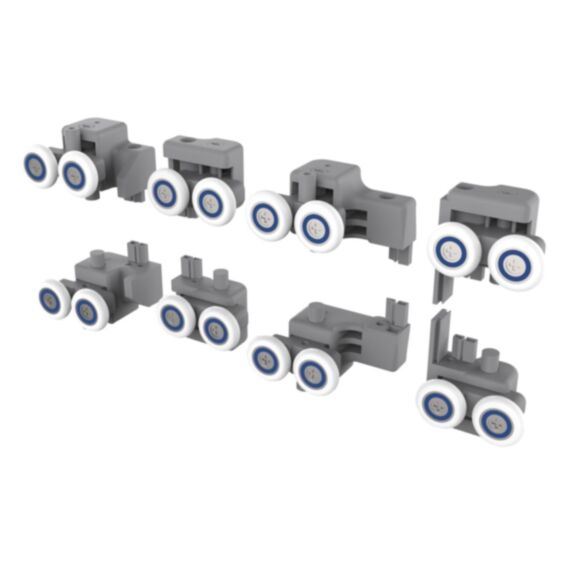 8 roulettes doubles Haut + Bas pour cabine de douche Intemporelle - 1ER