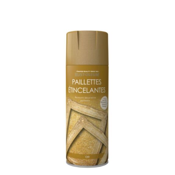 Peinture bombe aérosol Intérieur 400 ml Paillettes Etincelantes Or - RUST-OLEUM