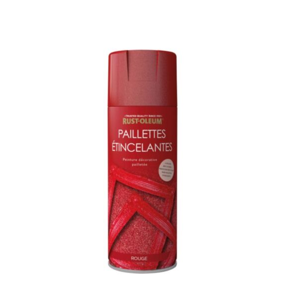 Peinture bombe aérosol Intérieur 400 ml Paillettes Etincelantes Rouge - RUST-OLEUM