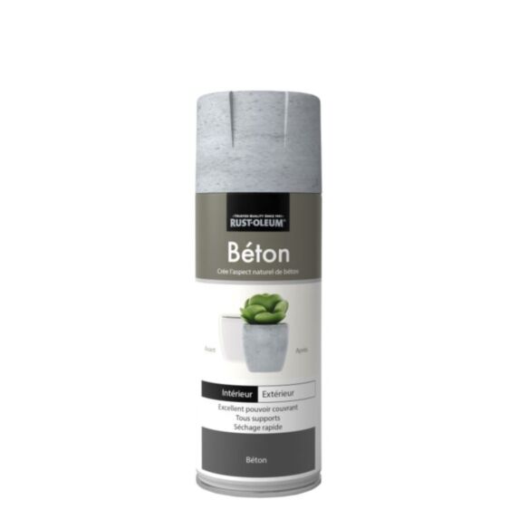 Peinture bombe aérosol 400 ml Effet Naturel Gris Béton - RUST-OLEUM