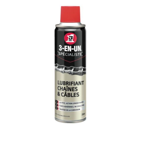 Lubrifiant chaînes & câbles 3-EN-UN 250ml