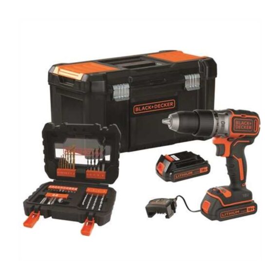 Perceuse sans fil à percussion 18V Li. 2 vitesses - Brushless - BLACK+DECKER