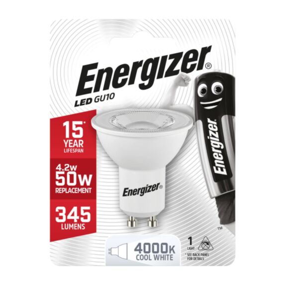 Ampoule LED Spot GU10 370lm 5W 50W 4000K - ENERGIZER