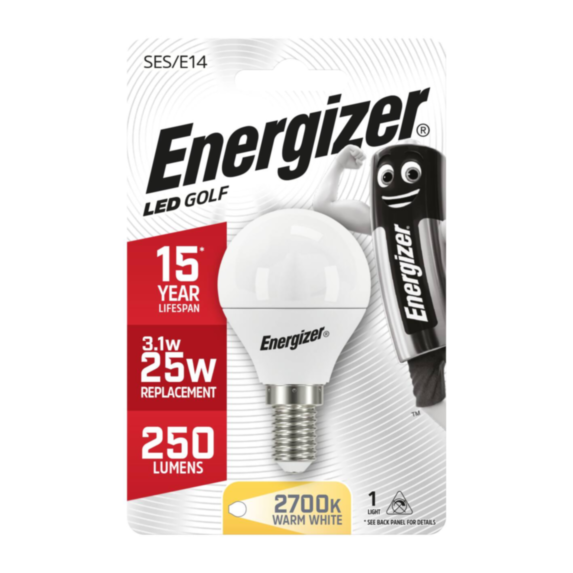 Ampoule LED Sphérique E14 250lm 3,4W 25W 2700K - ENERGIZER