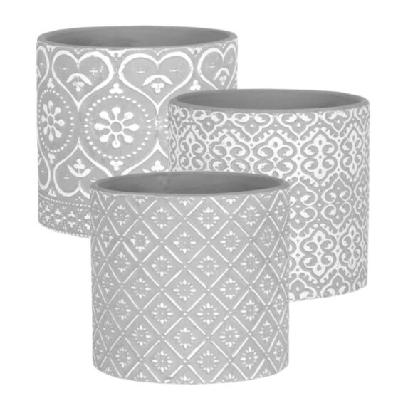 Cache-pot cylindrique en Céramique Ciment Ø13,5cm