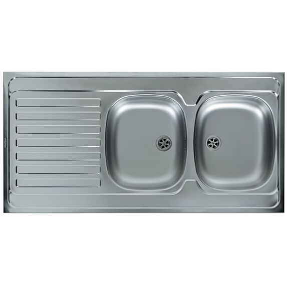 Evier à poser série JADE 1200x600 2 cuves + 1 égouttoir