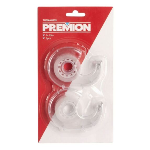 2 rouleaux de ruban adhésif transparent 25m avec dévidoir - PREMION