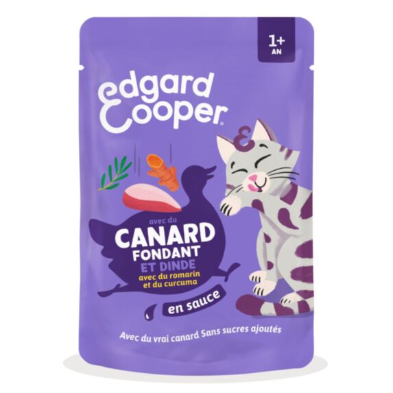 Morceaux en sauce Canard & Dinde sachet 85g violet - EDGARD COOPER