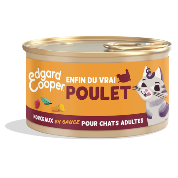 Morceaux de Poulet en sauce sans céréales pour Chats - EDGARD & COOPER