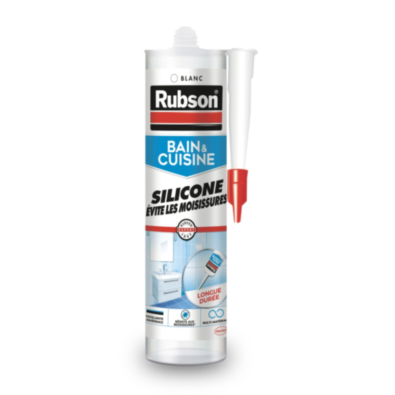 Mastic silicone Bain & Cuisine 280 mL blanc - RUBSON