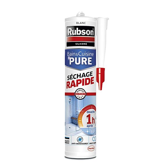 Mastic Speed Silicone Bain & Cuisine blanc 280 mL - RUBSON