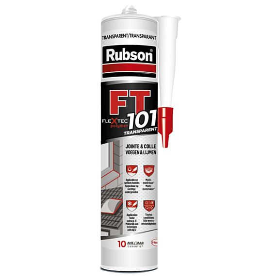Mastic Transparent FT101 Joint Fissure Colle 280ml - RUBSON
