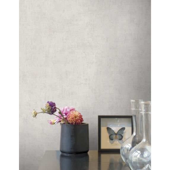 Papier Peint Vinyle Intissé Patiné Annabella Uni Gris 0,53x10,05m