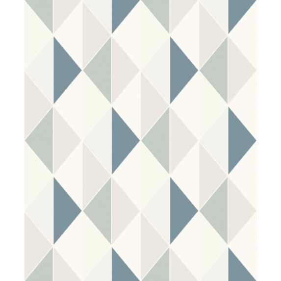 Papier Peint Vinyle Expansé Losange All Over Bleu 0,53x10,05m
