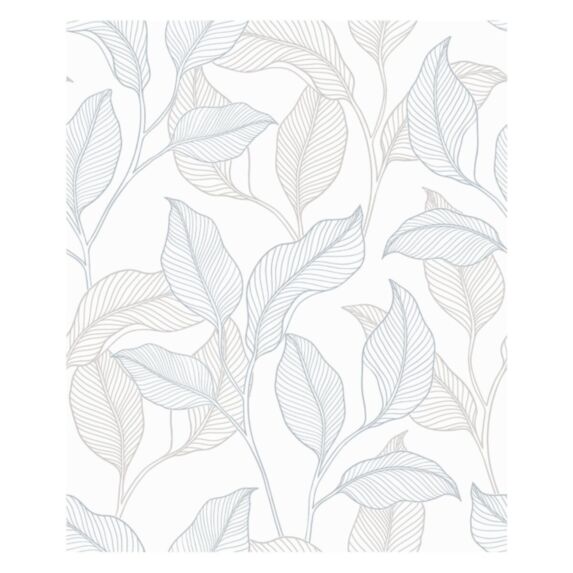 Papier peint Nardy blanc gris et or - GRANDECO