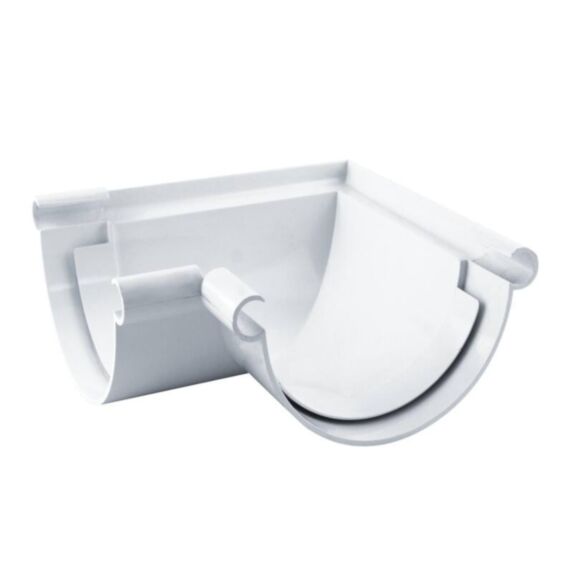 Angle universel gouttière ronde 90° dév.250mm blanc